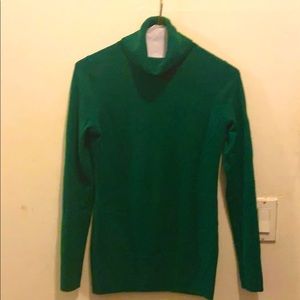 Green cashmere j.crew turtleneck